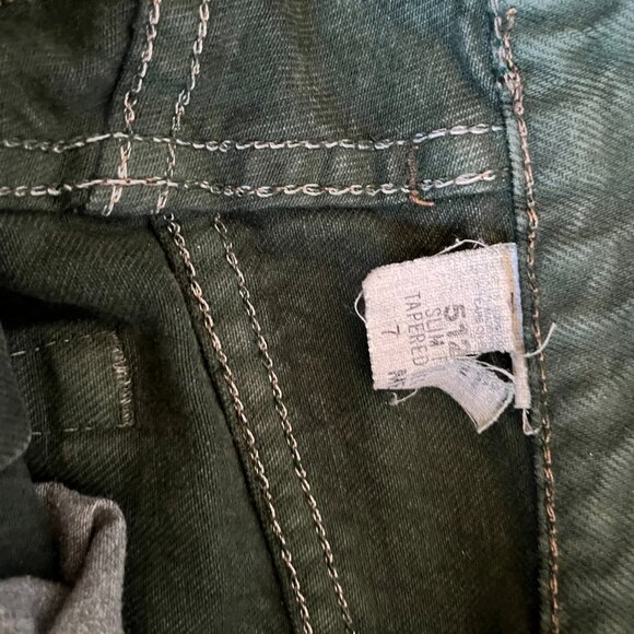 Rare Vintage 1990s Green Levi's 512 High Waisted Slim Fit Tapered Leg - 7M - Picture 6 of 6